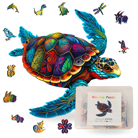 Captivating Turtle Wooden Jigsaw Puzzle - Elegant