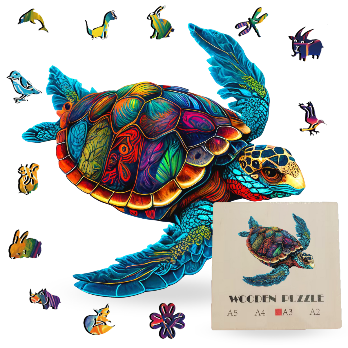 Captivating Turtle Wooden Jigsaw Puzzle - Elegant