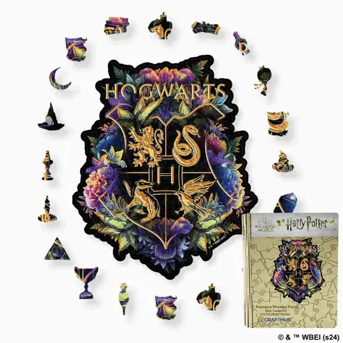 Hogwarts Crest - Fine Oddities Wooden Jigsaw Puzzle