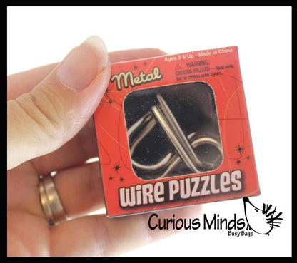 1 Mini Metal Wire Brain Teaser Puzzle