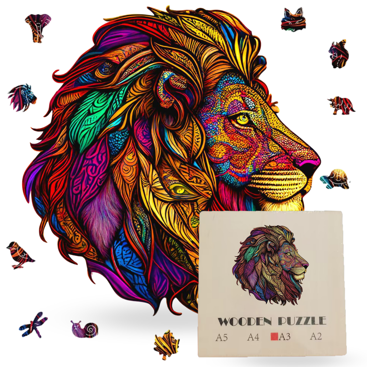 Majestic Lion Wooden Jigsaw Puzzle | Eco-Friendly