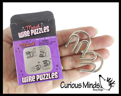 1 Mini Metal Wire Brain Teaser Puzzle