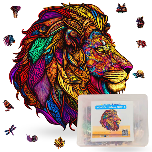 Majestic Lion Wooden Jigsaw Puzzle | Eco-Friendly